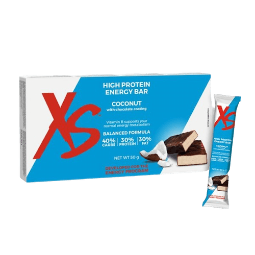 Barrita proteica XS™ sabor coco con cobertura de chocolate