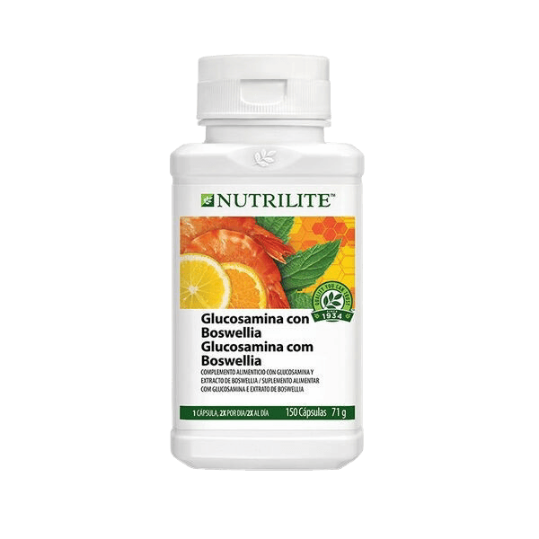 Complemento Nutrilite con glucosamina y extracto de boswellia para articulaciones sanas y flexibles