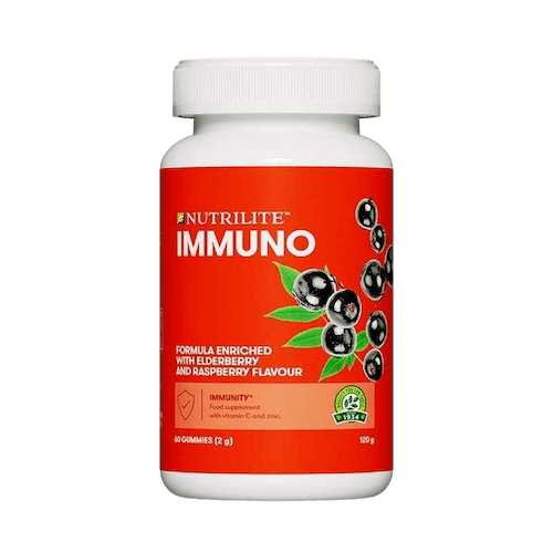 Bote de gominolas Immuno Nutrilite™ con extracto de saúco y frambuesa